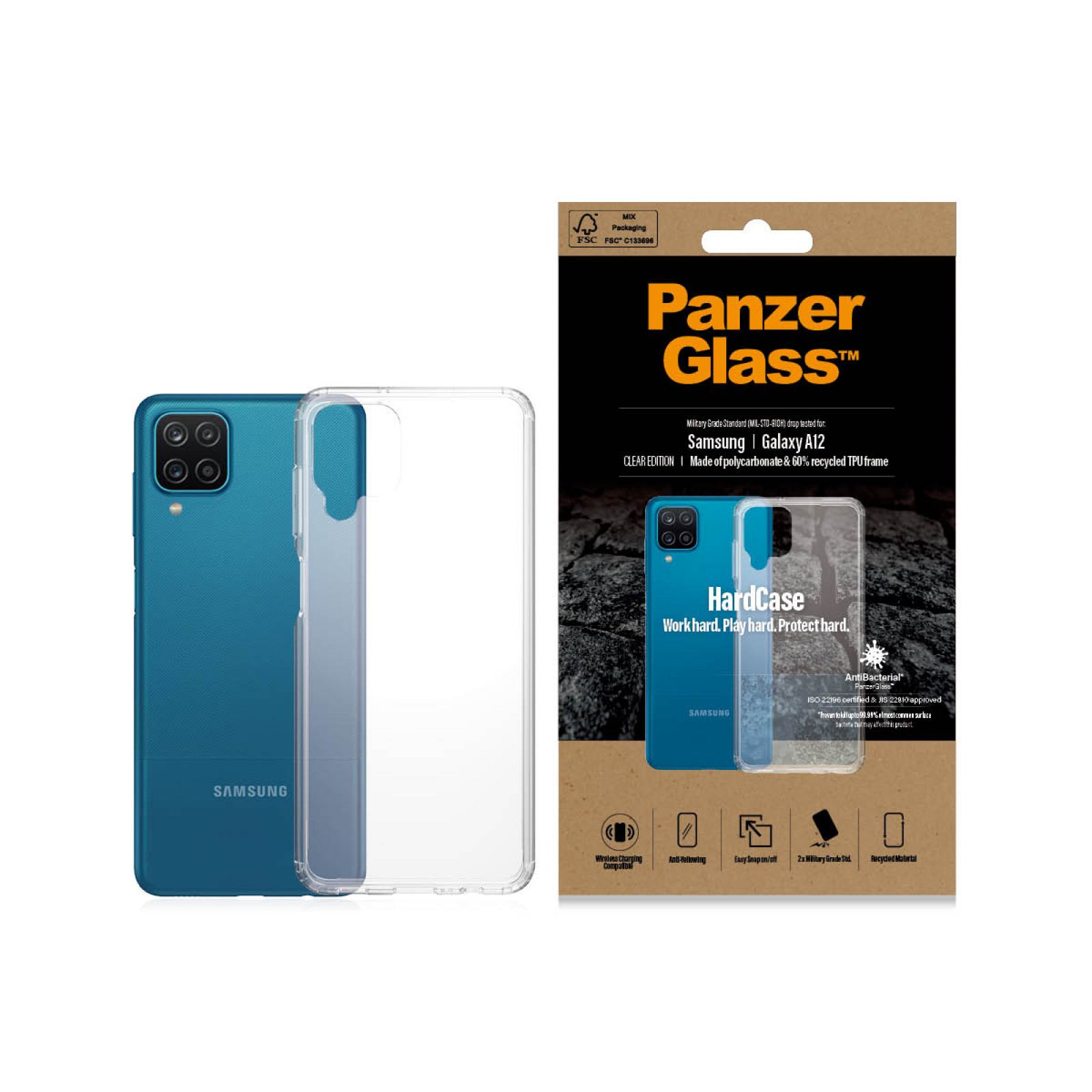 Гръб PanzerGlass Hard Case за Samsung Galaxy A12 - Прозрачен