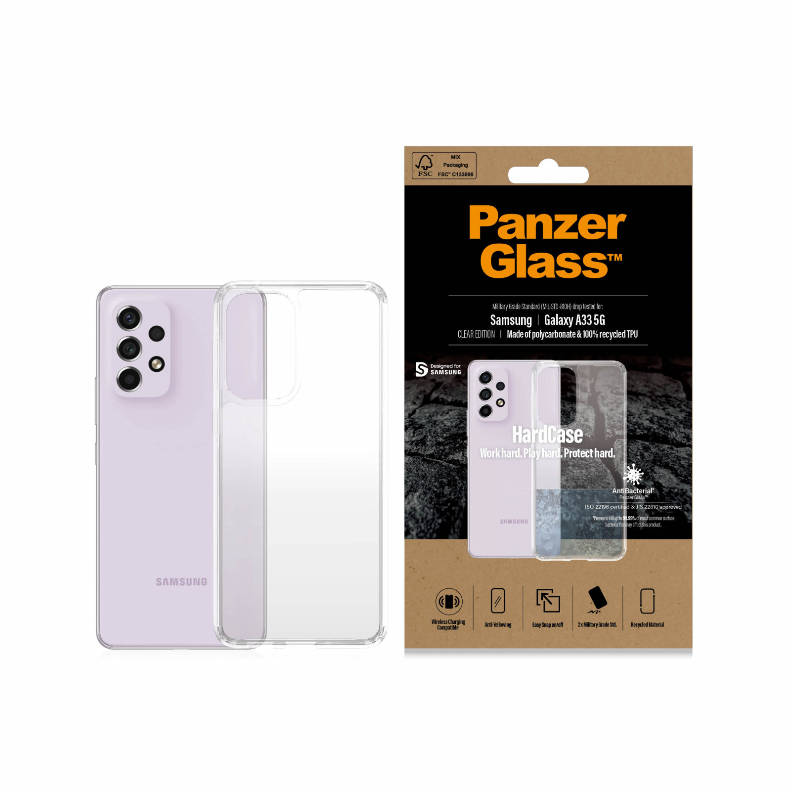 Гръб PanzerGlass Hard Case за Samsung Galaxy A33 5G - Прозрачен