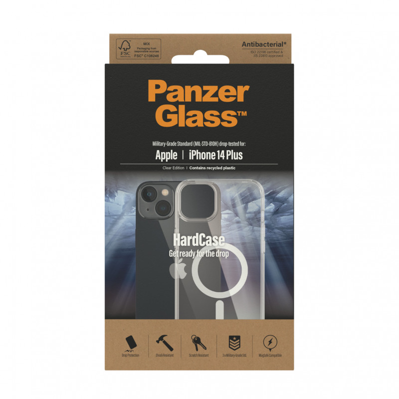 Гръб HardCase PanzerGlass, MagSafe за Apple Iphone 14 Plus , Antibacterial - Прозрачен