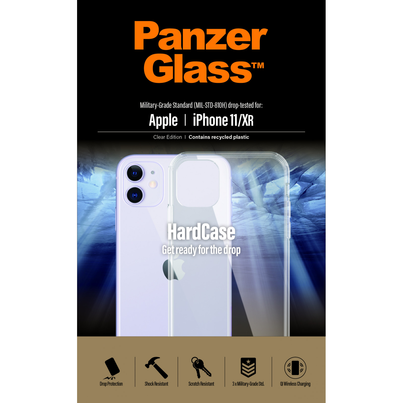 Гръб HardCase PanzerGlass за Apple Iphone 11 , Antibacterial - Прозрачен