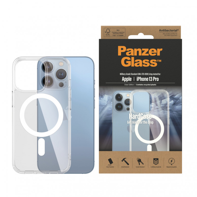 Гръб HardCase PanzerGlass, MagSafe за Apple Iphone 13 Pro , Antibacterial - Прозрачен