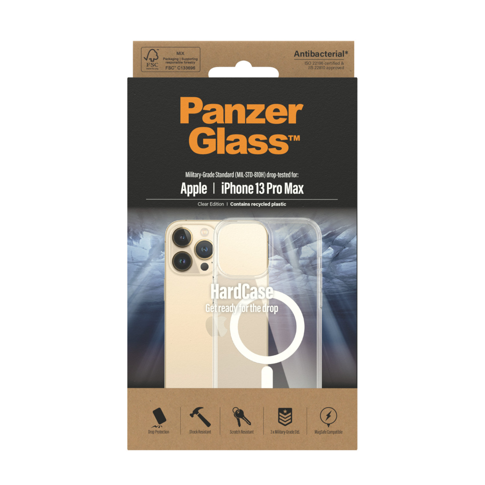 Гръб  PanzerGlass за  Iphone 13 Pro Max, HardCase, MagSafe  , Antibacterial, Прозрачен