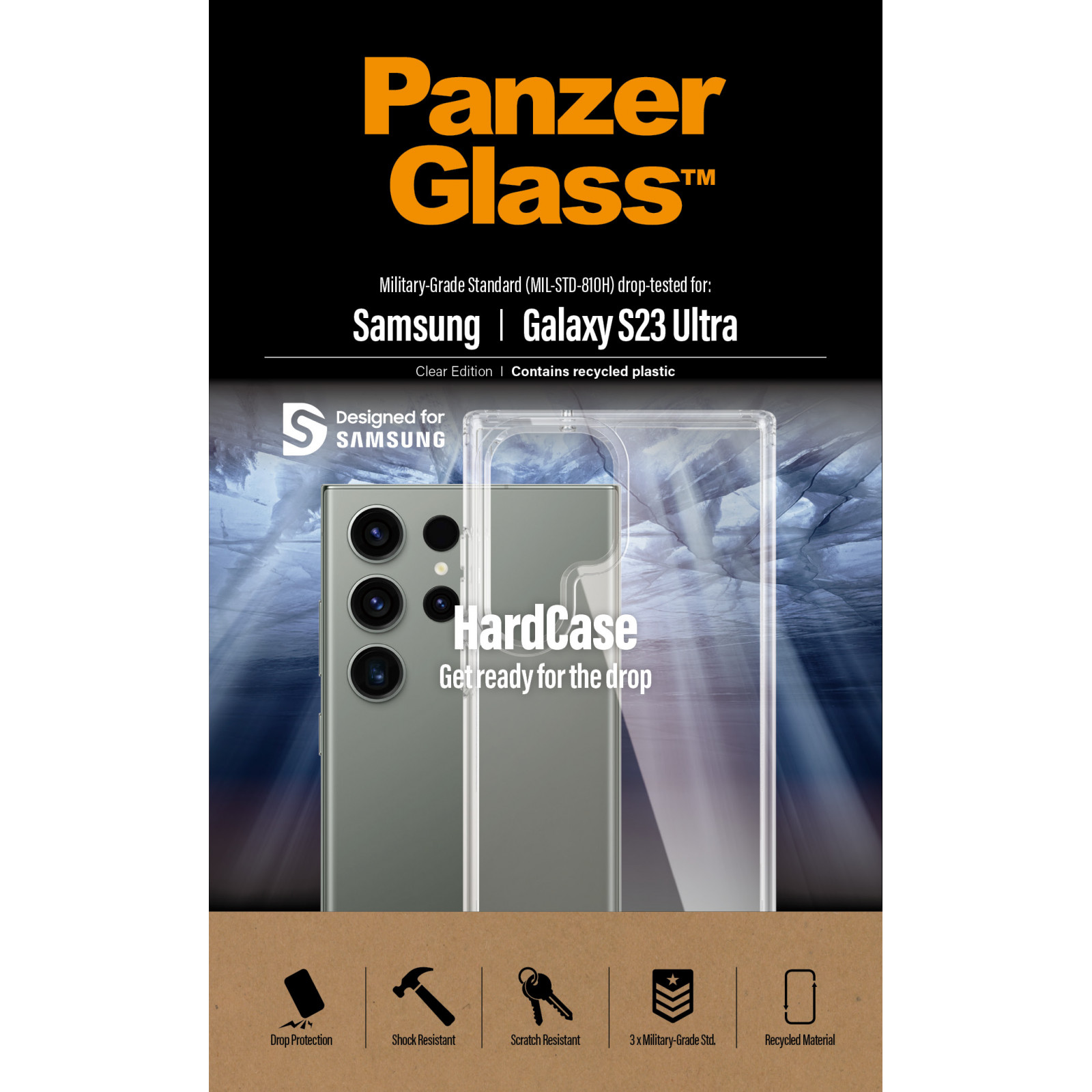 Гръб PanzerGlass Hard Case за Samsung Galaxy S23 Ultra - Прозрачен
