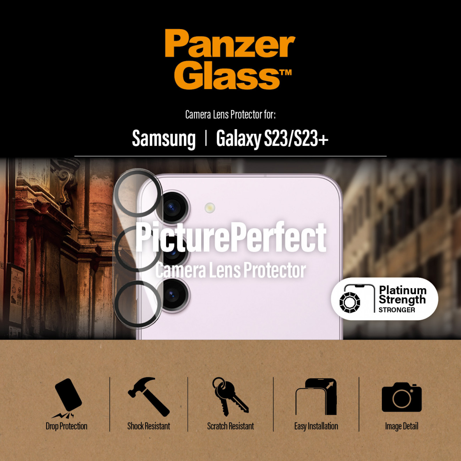 Стъклен протектор за камера PanzerGlass за Samsung S23 / S23 Plus
