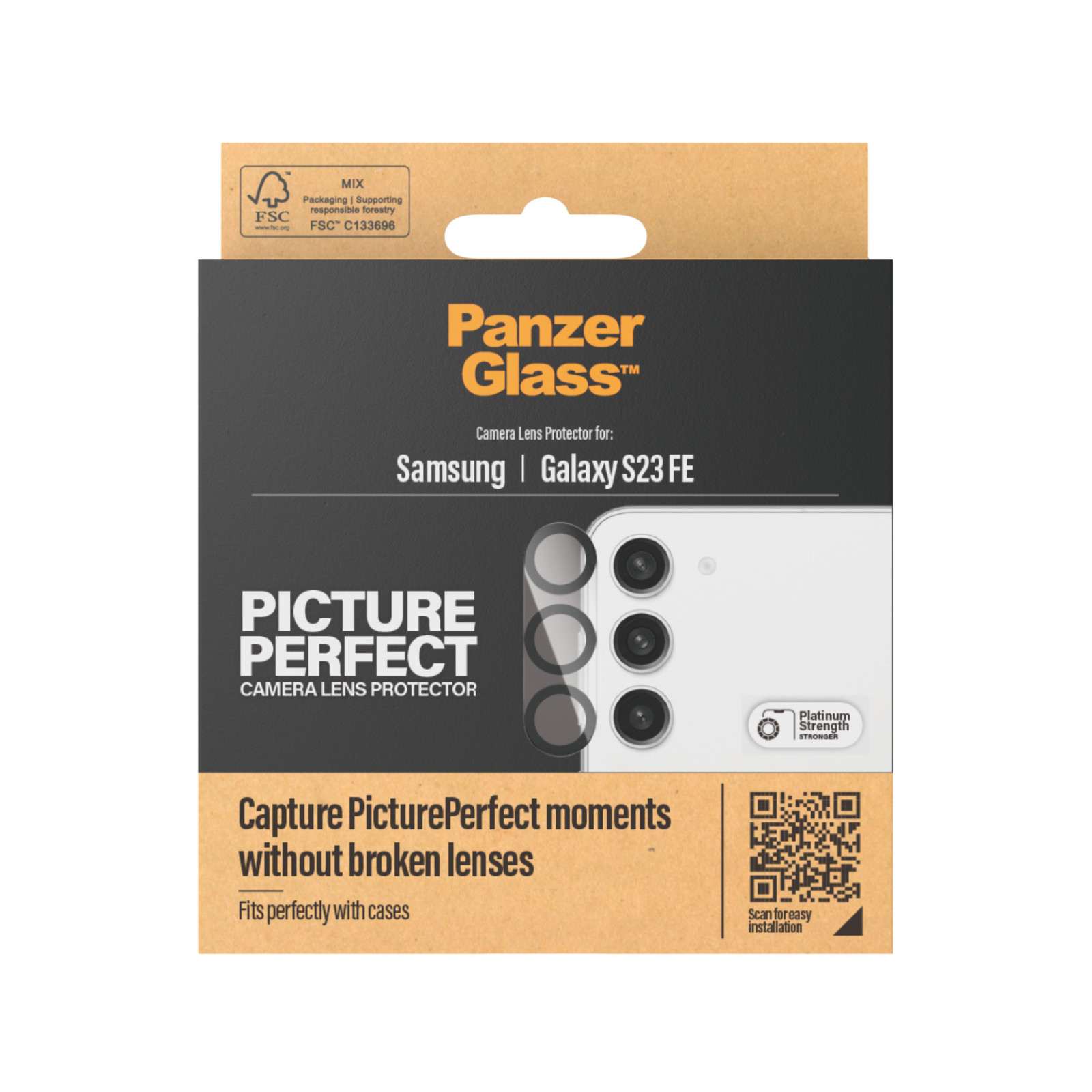 Стъклен протектор PanzerGlass  за камера, за Samsung Galaxy S23 FE, PicturePerfect Plate, Черен