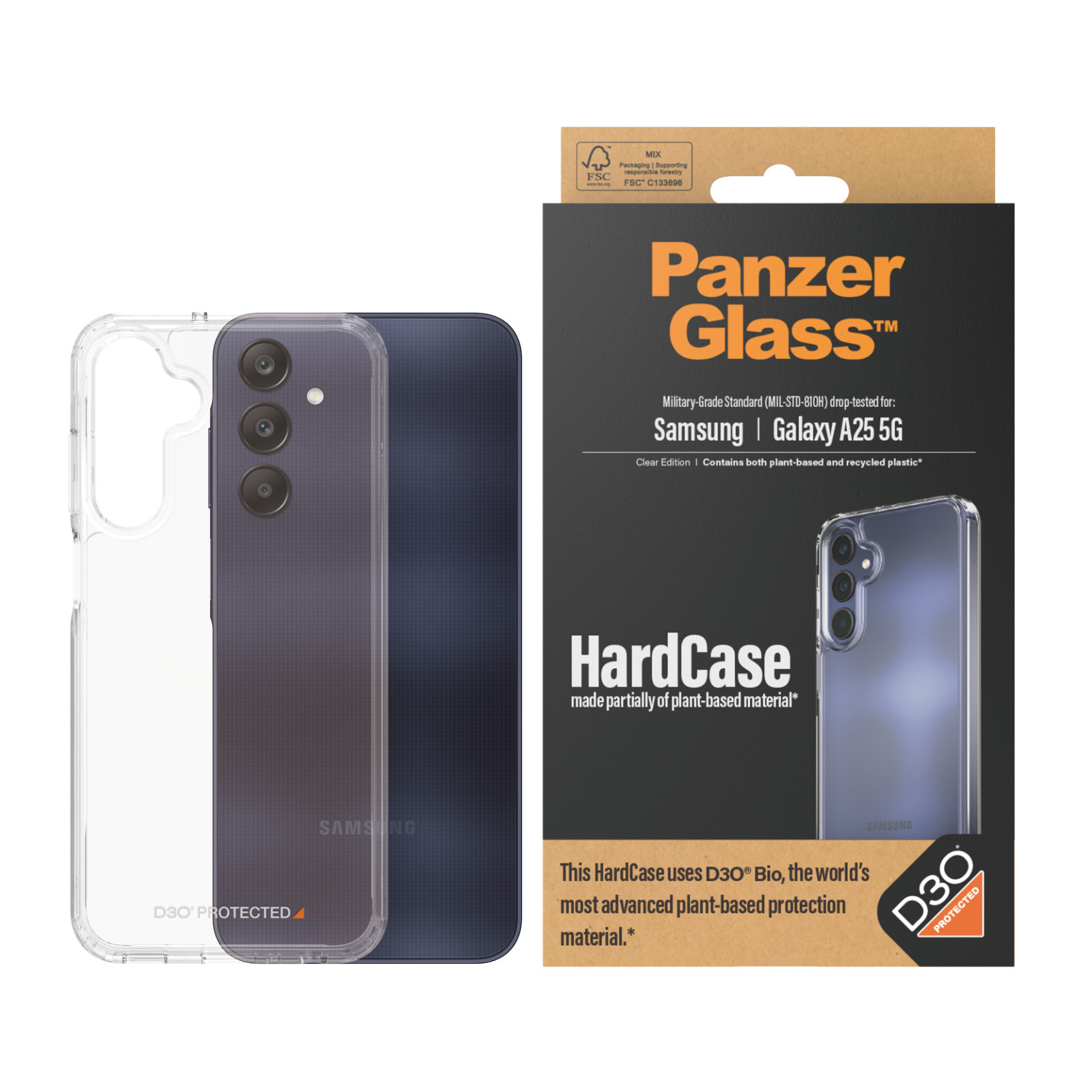 Гръб PanzerGlass Hard Case за Samsung Galaxy A25 - Прозрачен