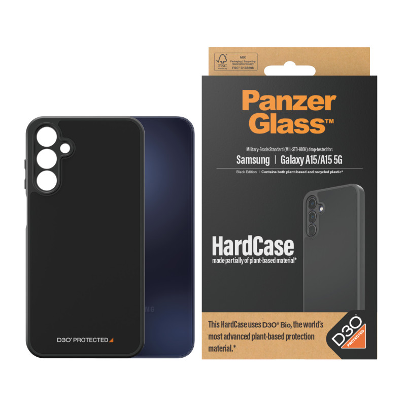 Гръб PanzerGlass HardCase D3O за Samsung A15/A15 5G  - Черен