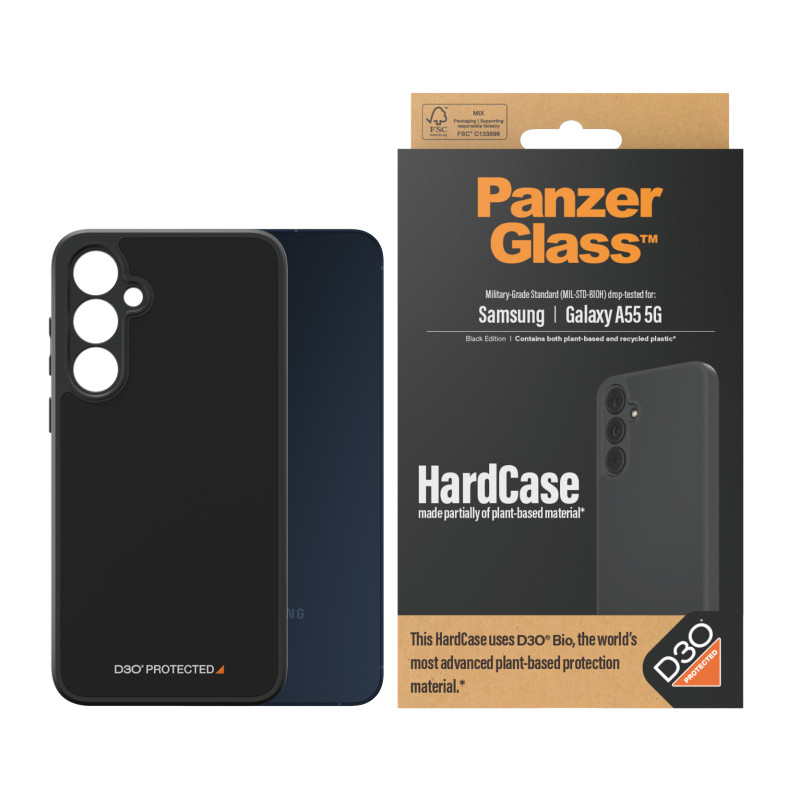 Гръб PanzerGlass за Samsung A55 5G, HardCase, D3O,Черен