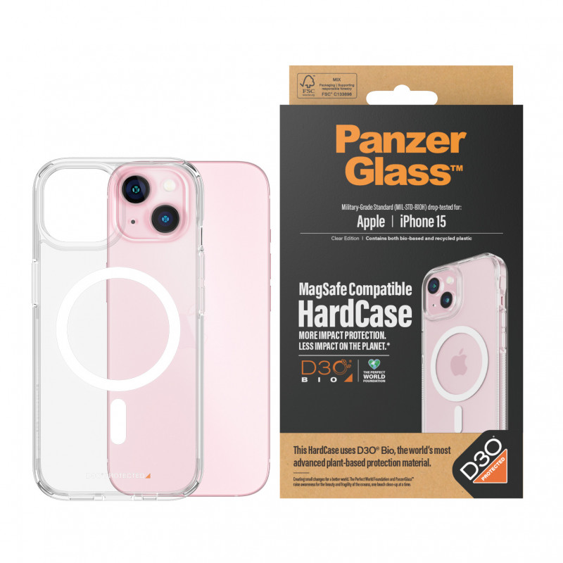 Гръб PanzerGlass за Apple iPhone 15, Hardcase с D3...