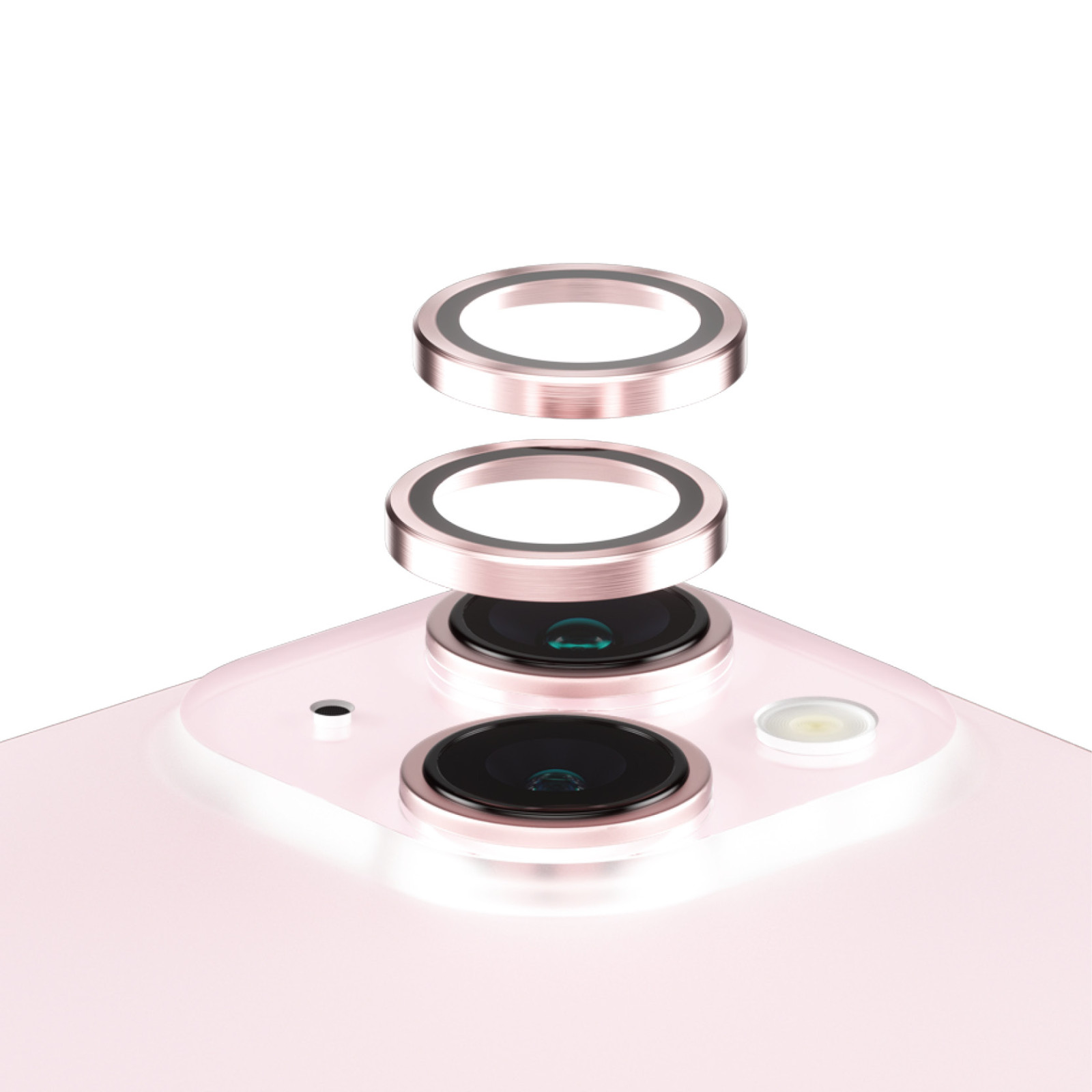 Стъклен протектор за камера PanzerGlass за Apple iPhone 15, 15 Plus, Hoops, PicturePerfect, Rings, Розов