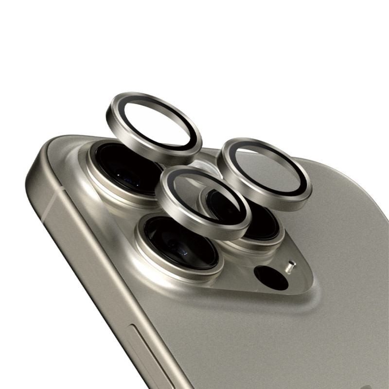 Стъклен протектор за камера PanzerGlass за Apple iPhone 15 Pro, 15 Pro Max, Hoops, PicturePerfect, Rings, Titanium