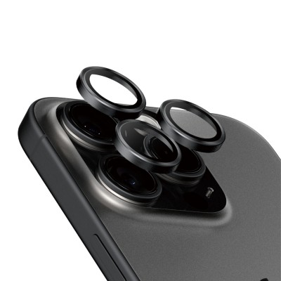 Протектор за камера PanzerGlass Titanium Hoops за iPhone 15Pro/15 Pro Max - Черен