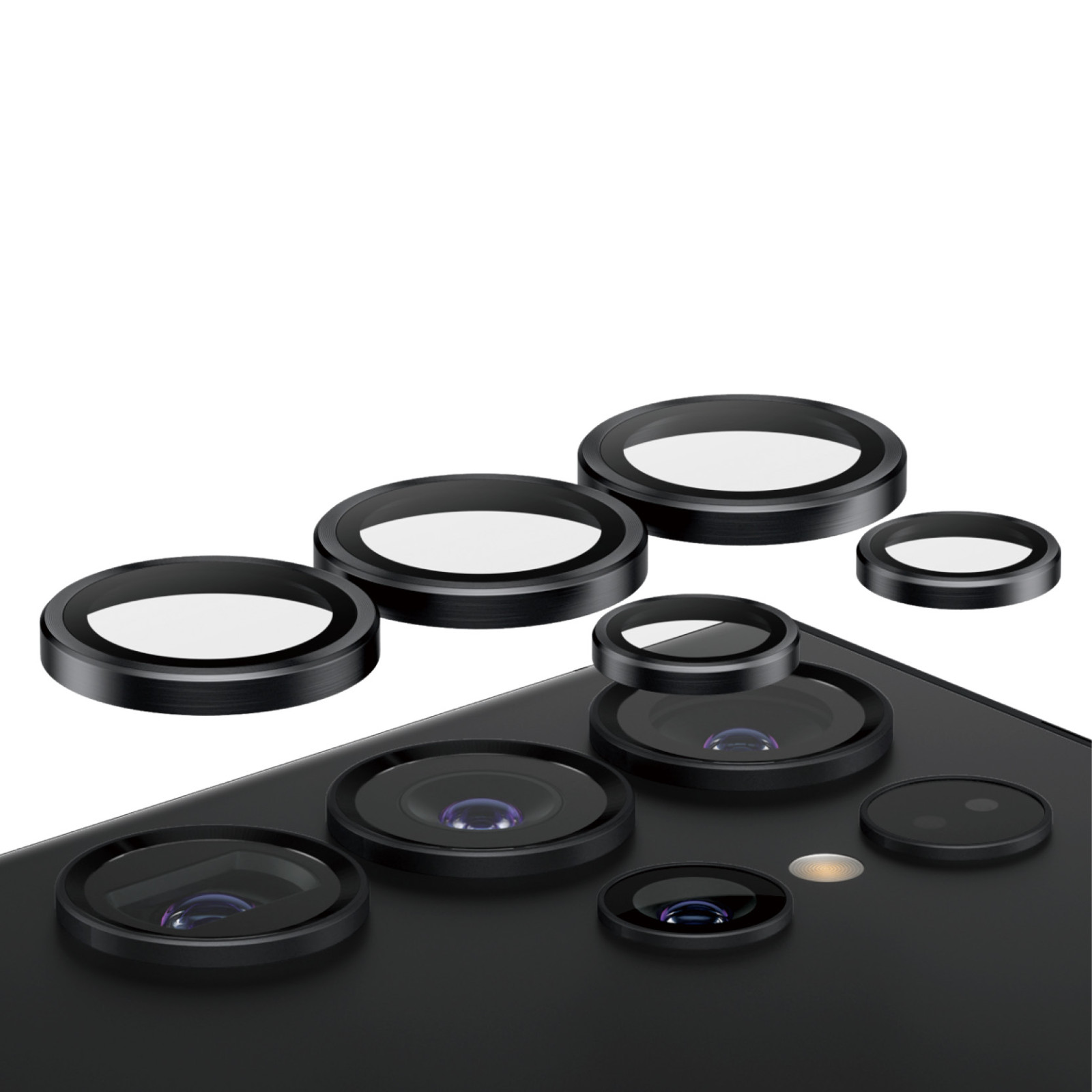Стъклен Протектор за камера PanzerGlass за Samsung Galaxy S24 Ultra, Hoops, Черен