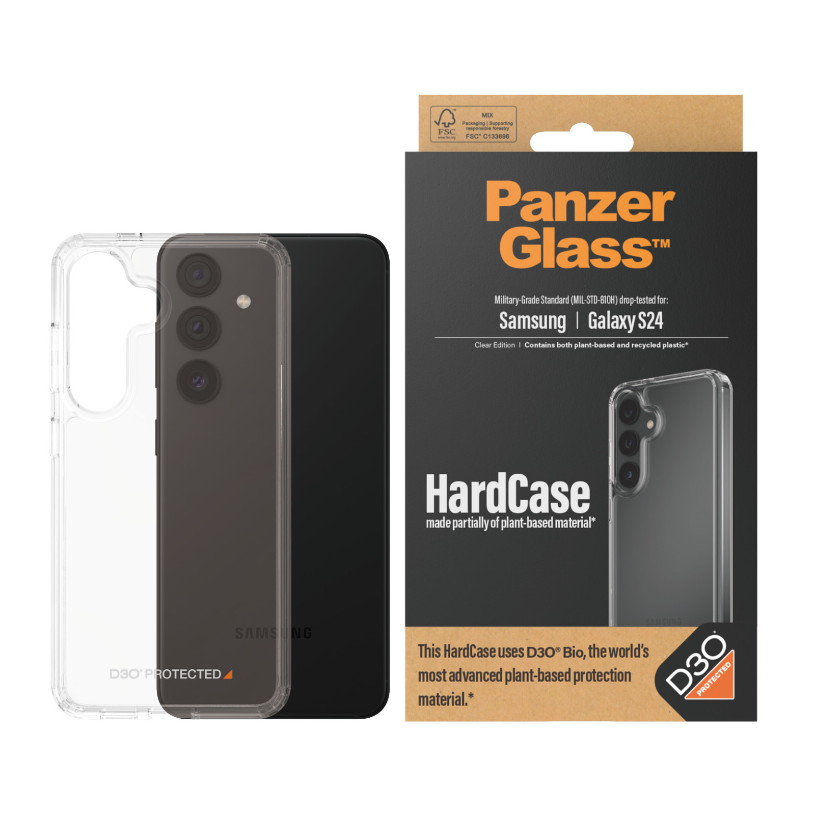 Гръб Hardcase D3O PanzerGlass за Samsung Galaxy S24 - Прозрачен