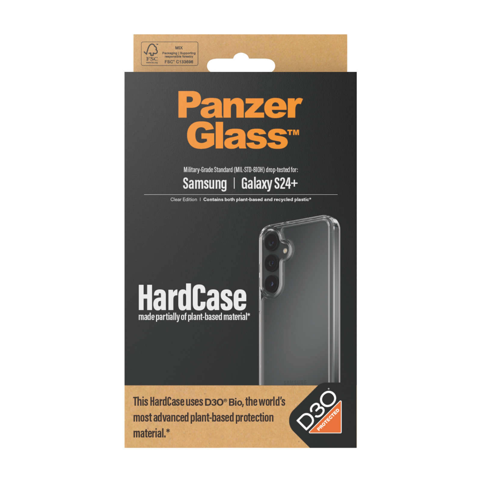 Гръб PanzerGlass за Samsung Galaxy S24 Plus, Hardcase, D3O,  Прозрачен