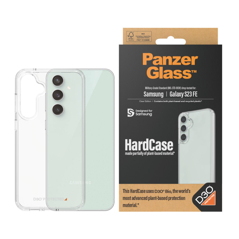 Гръб PanzerGlass за Samsung Galaxy S23 FE, Hardcase D3O, Прозрачен