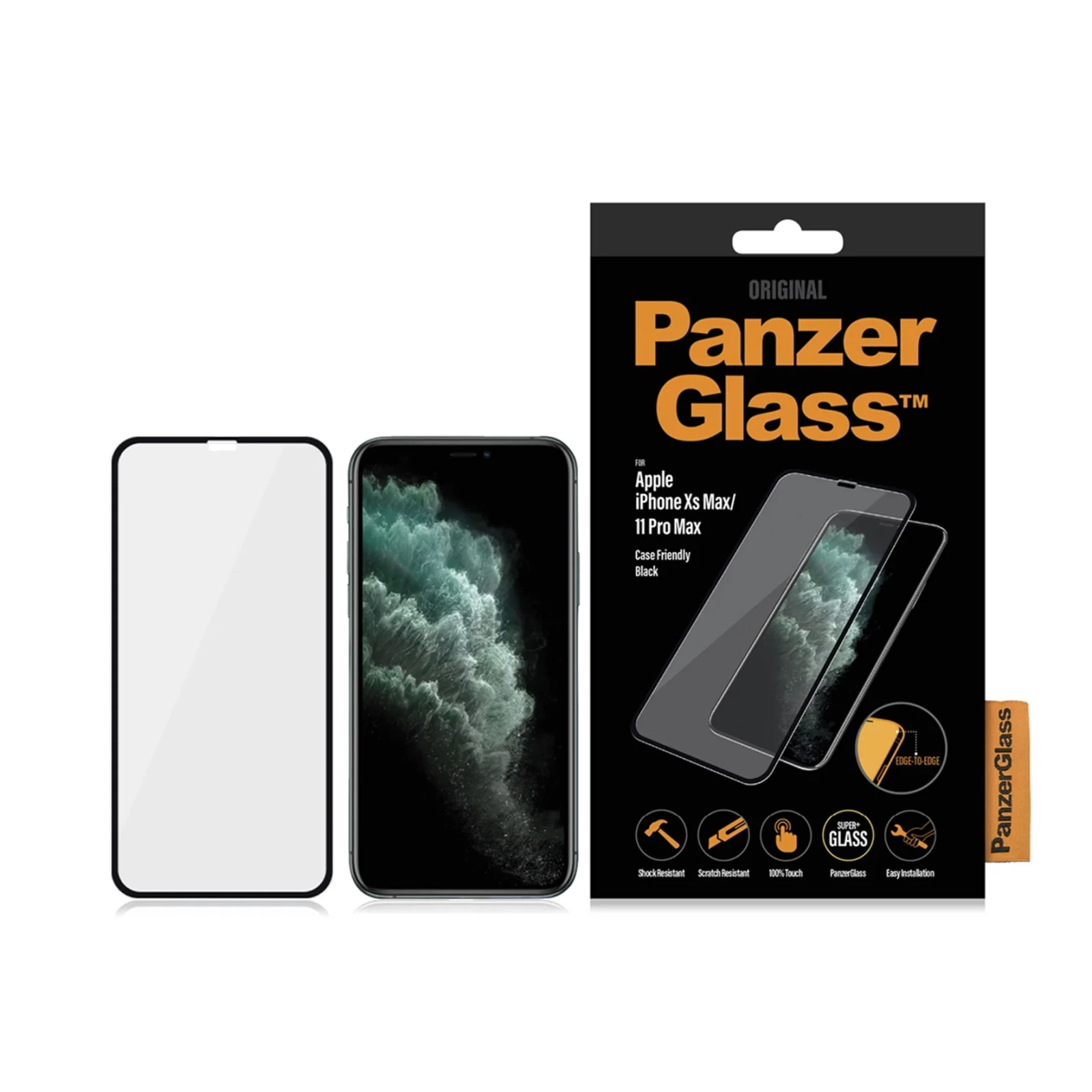 Стъклен протектор PanzerGlass за Apple Iphone Xs Max/11 Pro Max CaseFriendly, Black