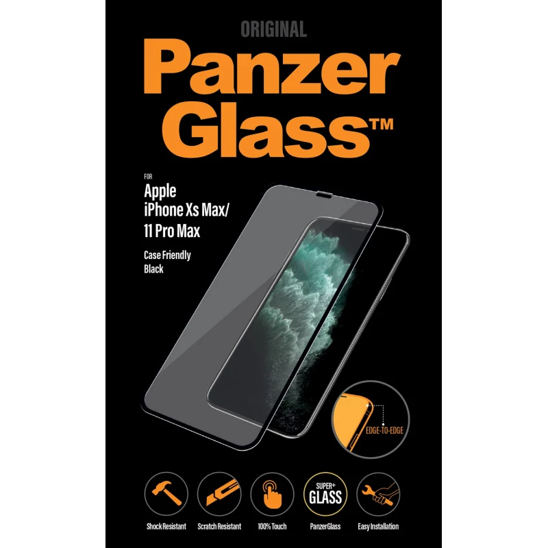 Стъклен протектор PanzerGlass за Apple Iphone Xs Max/11 Pro Max CaseFriendly, Black