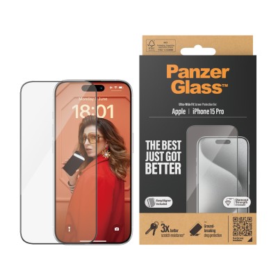 Стъклен протектор PanzerGlass за Apple iPhone 15 Pro UWF wA