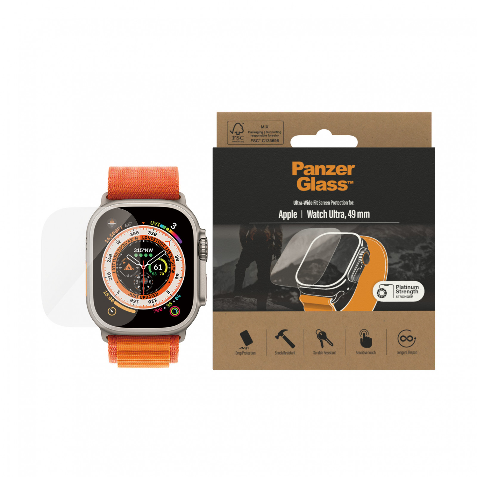 Стъклен протектор за часовник PanzerGlass за Apple watch Ultra 49mm
