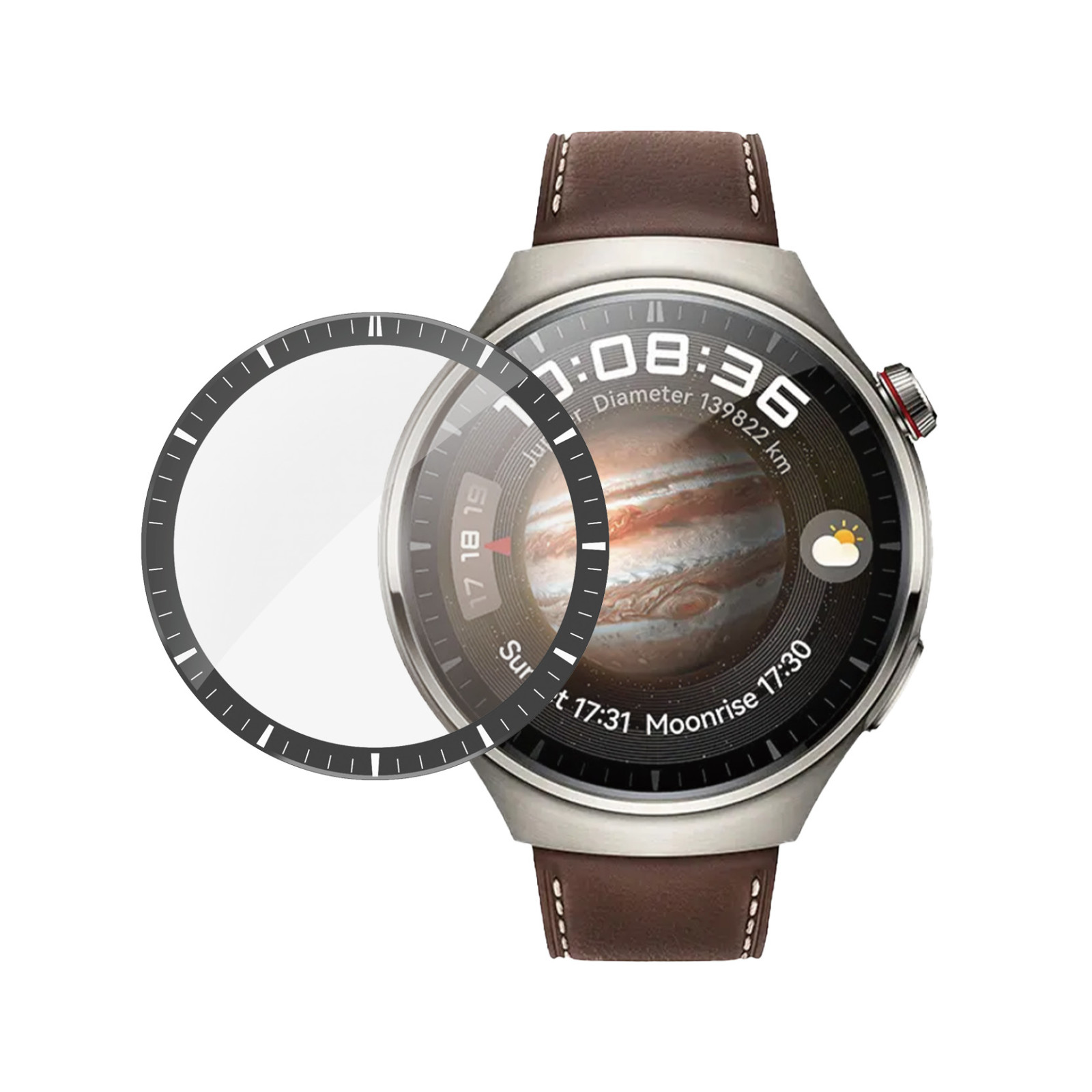 Стъклен протектор за часовник PanzerGlass за Huawei Watch 4 Pro - Черен