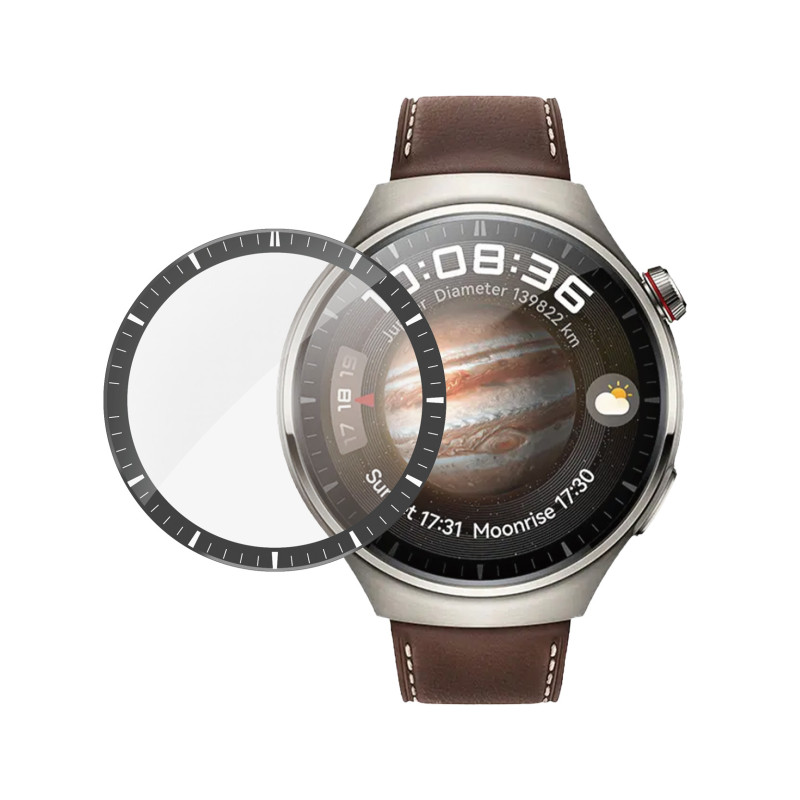 Стъклен протектор за часовник PanzerGlass за Huawei Watch 4 Pro - Черен
