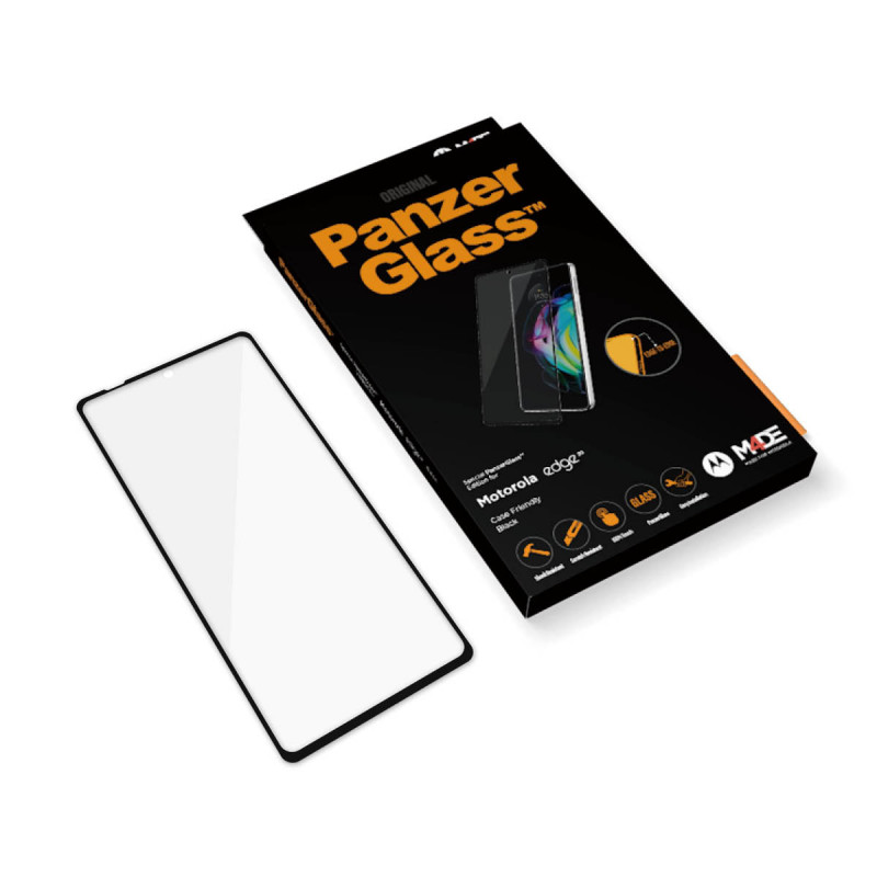 Стъклен протектор PanzerGlass за Motorola Moto Edge 20 CaseFriendly - Черен