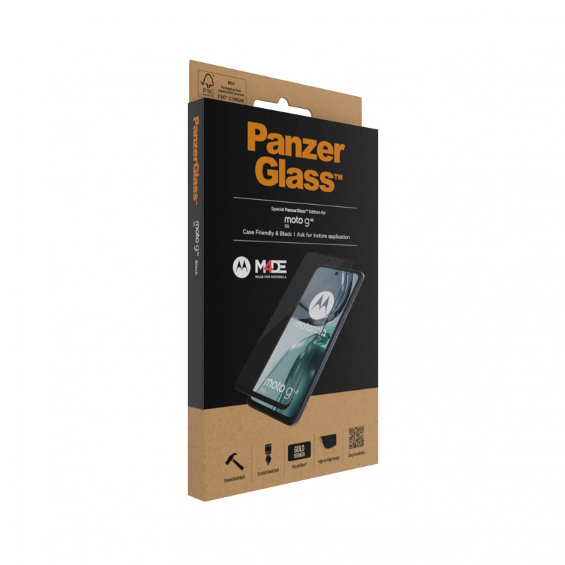 Стъклен протектор PanzerGlass за Motorola Moto G62 5G CaseFrienfly - Черно