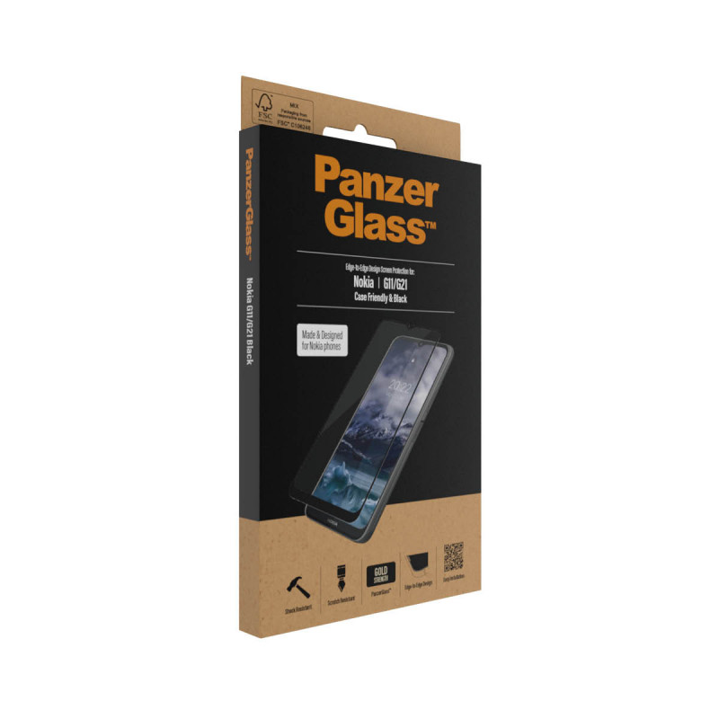 Стъклен протектор PanzerGlass за Nokia G11/G21 CaseFriendly - Черен