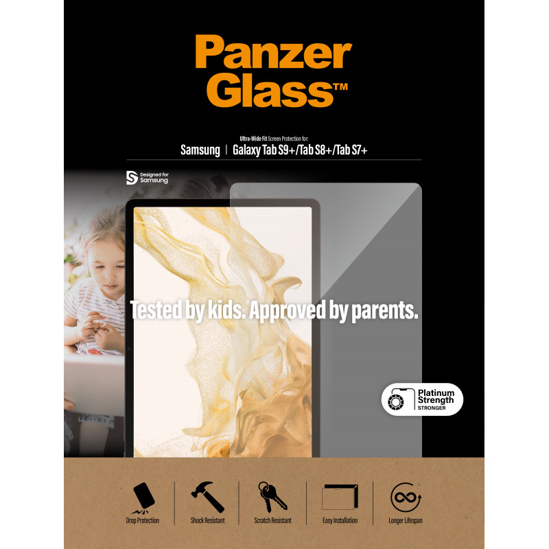 Стъклен протектор PanzerGlass за Samsung Galaxy TAB S7 Plus, S8 Plus, S9 Plus,  Case Friendly