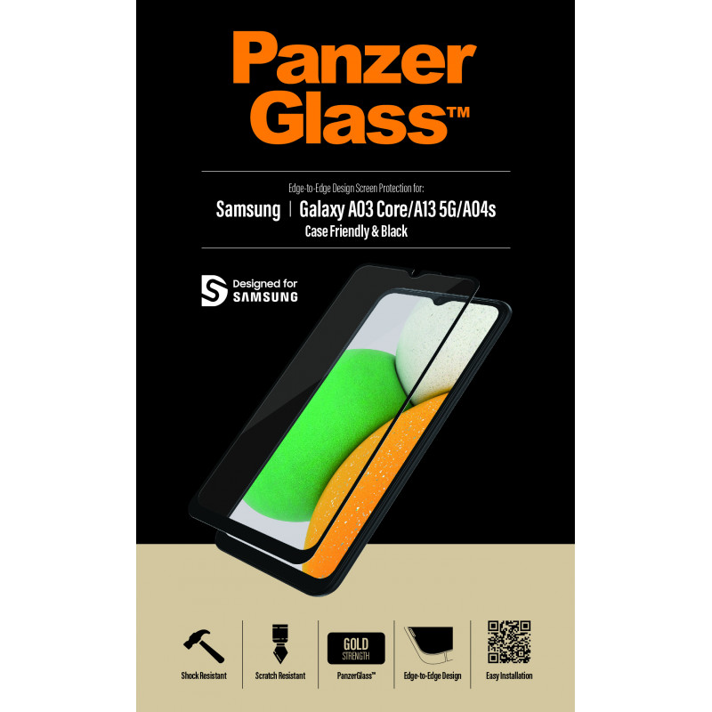 Стъклен протектор PanzerGlass за Samsung Galaxy A13 5G / A04s CaseFriendly - Черен