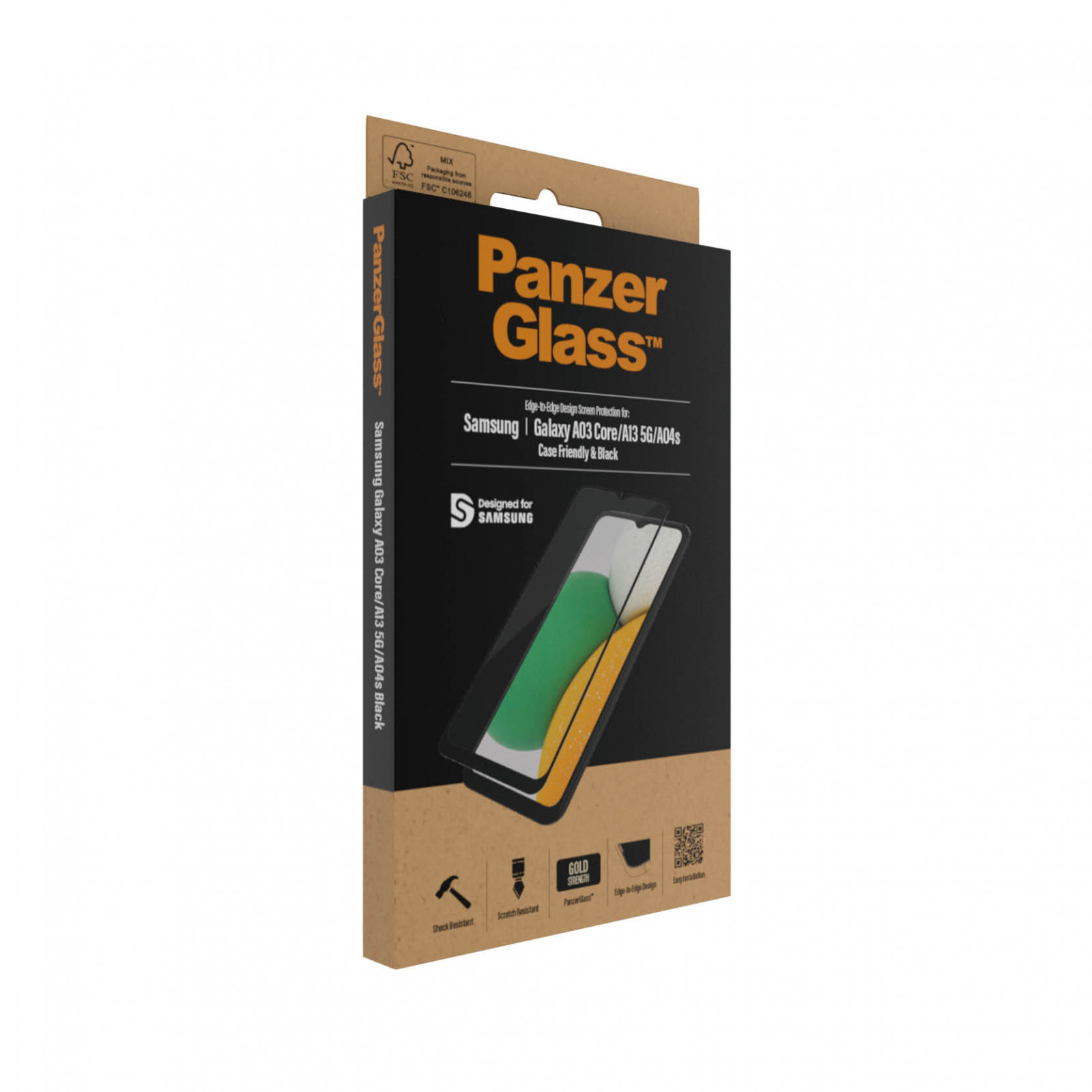 Стъклен протектор PanzerGlass за Samsung Galaxy A13 5G / A04s CaseFriendly - Черен