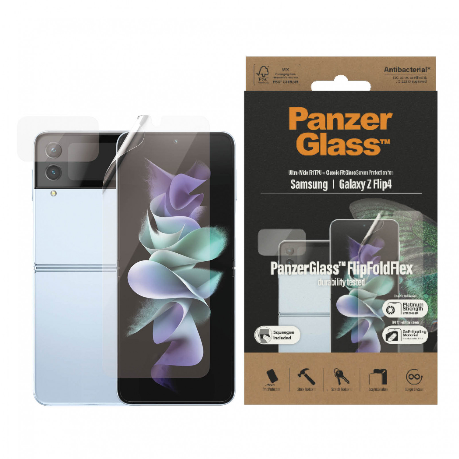 Защитно фолио PanzerGlass за Samsung Galaxy Z Flip 4 Antibacterial TPU