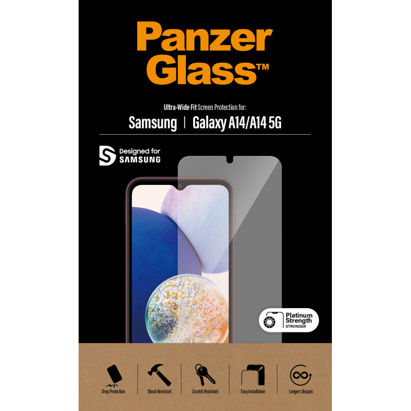 Стъклен протектор PanzerGlass за Samsung Galaxy A14 / A14 5G  CaseFriendly - Черен