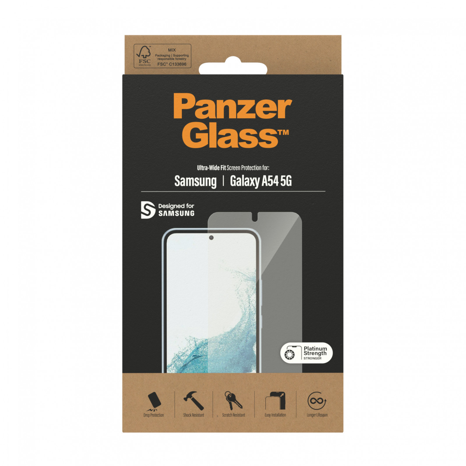 Стъклен протектор PanzerGlass за Samsung Galaxy A54 5G UWF - Черен