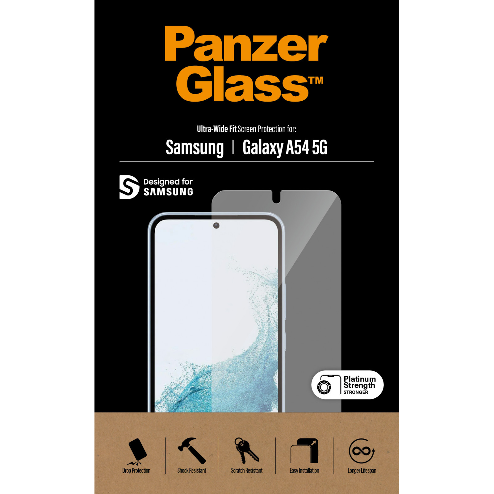 Стъклен протектор PanzerGlass за Samsung Galaxy A54 5G UWF - Черен