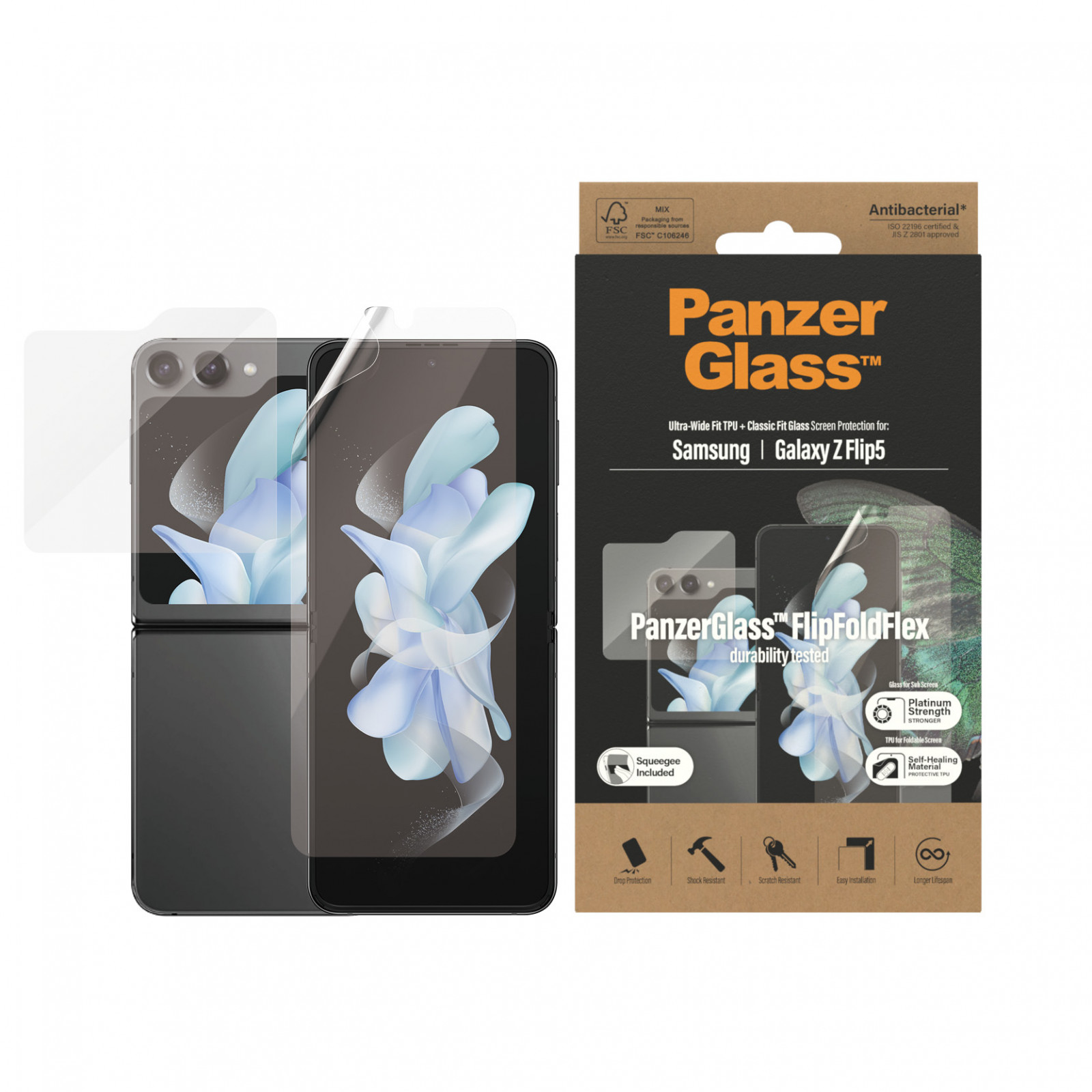Защитно фолио PanzerGlass за Samsung Galaxy Z Flip 5 Antibacterial TPU
