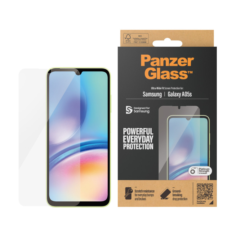 Стъклен протектор PanzerGlass за Samsung Galaxy A05s, CaseFriendly,  Черен