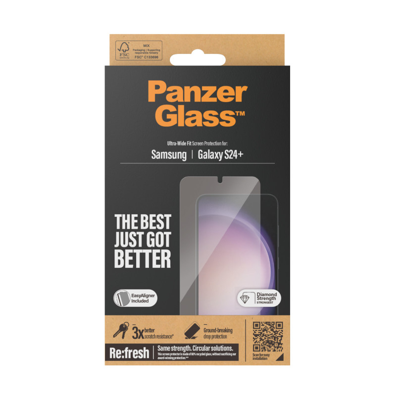 Стъклен протектор PanzerGlass за Samsung Galaxy S24 Plus, UWF, Черен