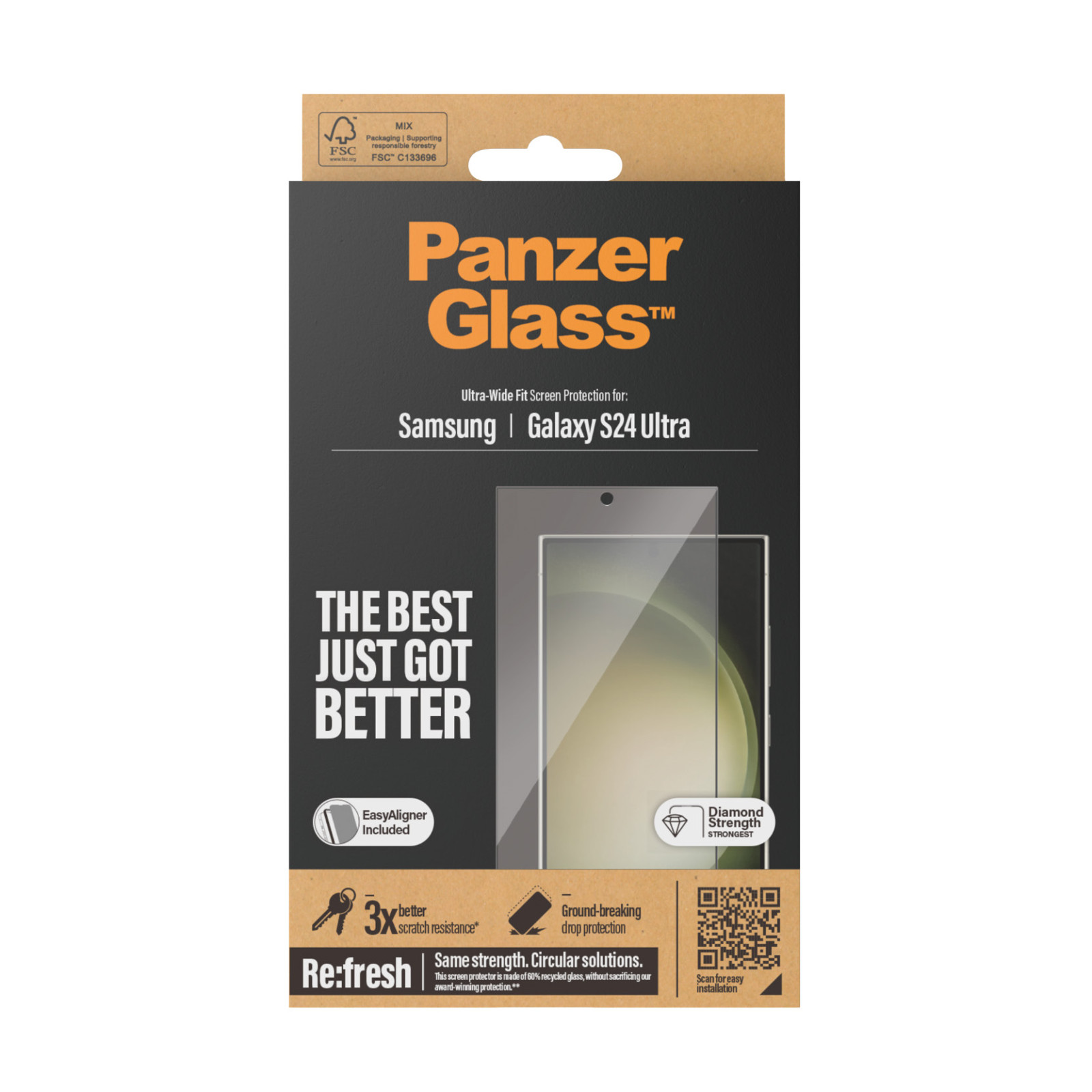 Стъклен протектор PanzerGlass за Samsung Galaxy S24 Ultra, UWF, Черен