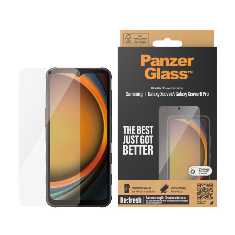 Стъклен протектор PanzerGlass за Samsung  Galaxy Xcover 7, Xcover 6 Pro, UWF, Черен