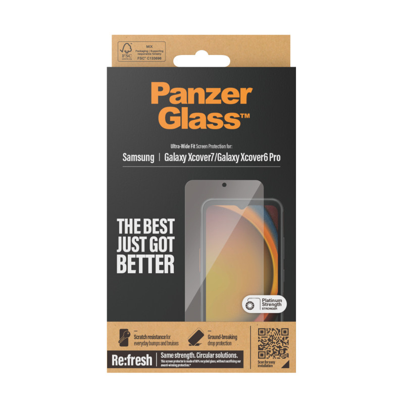 Стъклен протектор PanzerGlass за Samsung  Galaxy Xcover 7, Xcover 6 Pro, UWF, Черен