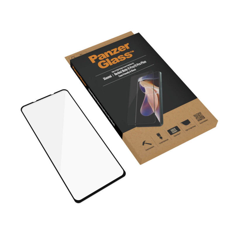 Стъклен протектор PanzerGlass за Xiaomi Redmi Note 11 Pro/ Note 11 Pro Plus CaseFriendly - Черен