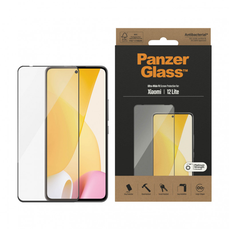 Стъклен протектор PanzerGlass за Xiaomi 12 Lite UWF CaseFriendly - Черен