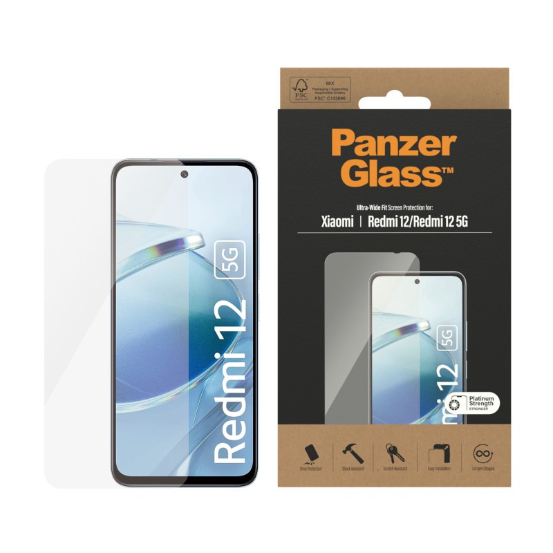 Стъклен протектор PanzerGlass за Xiaomi Redmi 12, ...