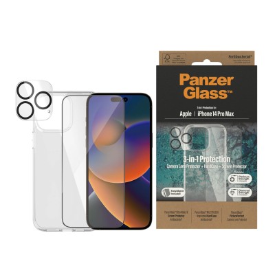Стъклен протектор PanzerGlass iPhone 14 Pro Max Bundle (UWF screen protector, HardCase, протектор за камерата)