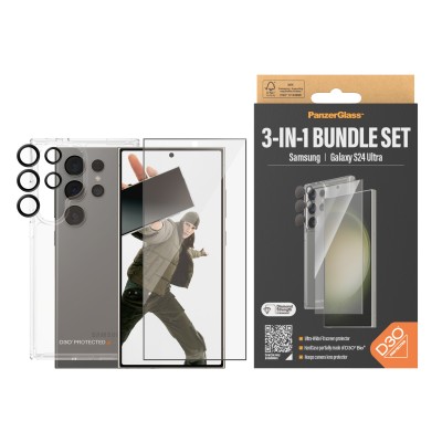 Комплект PanzerGlass Samsung Galaxy S24 Ultra UWF Bundle (Screen Protector + D3O HardCase + Hoops)