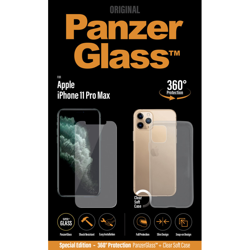 Стъклен протектор + Гръб Iphone 11 Pro Max PanzerGlass, Antibacterial