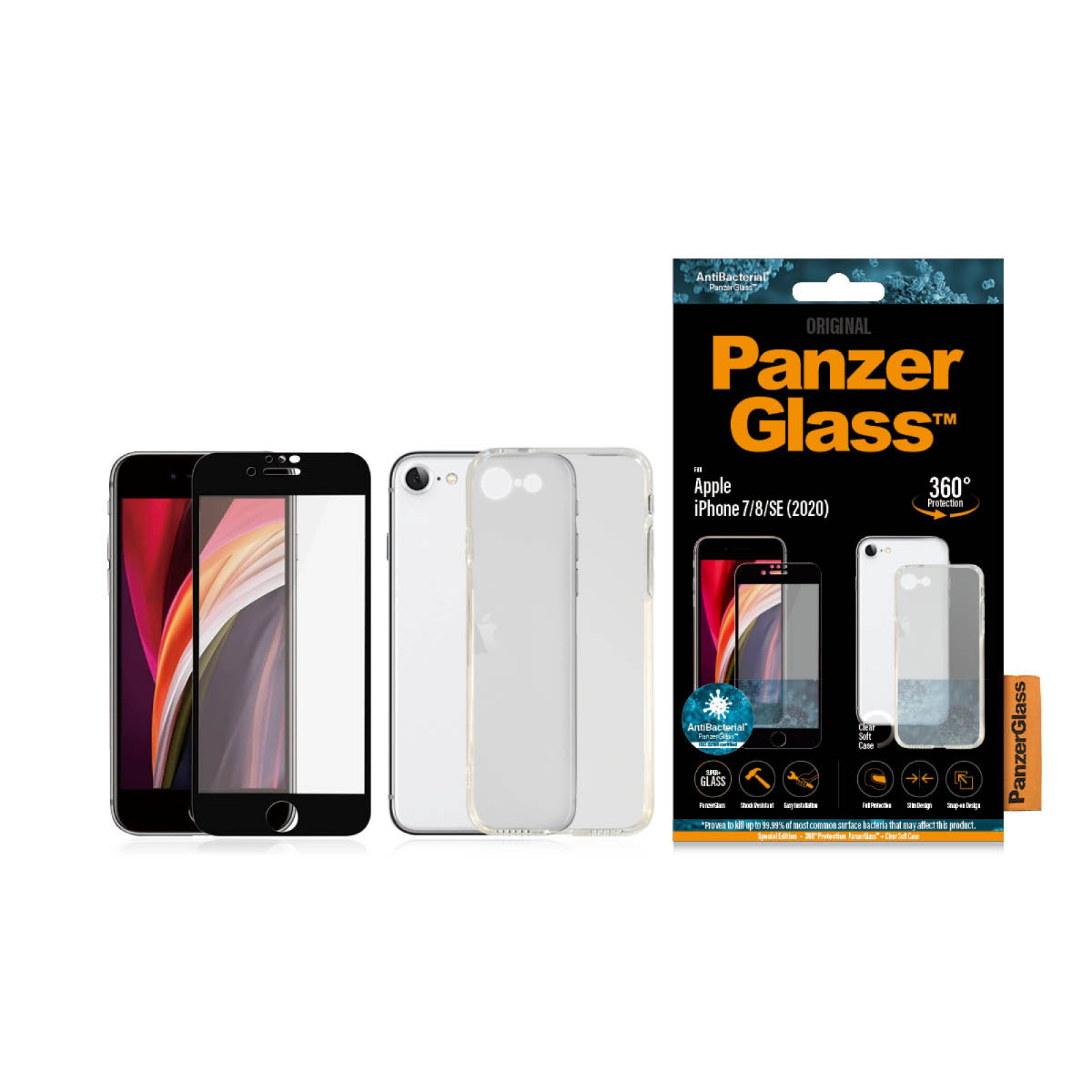 Стъклен протектор PanzerGlass за Apple Iphone 7/8/SE 2020/2022 + Case