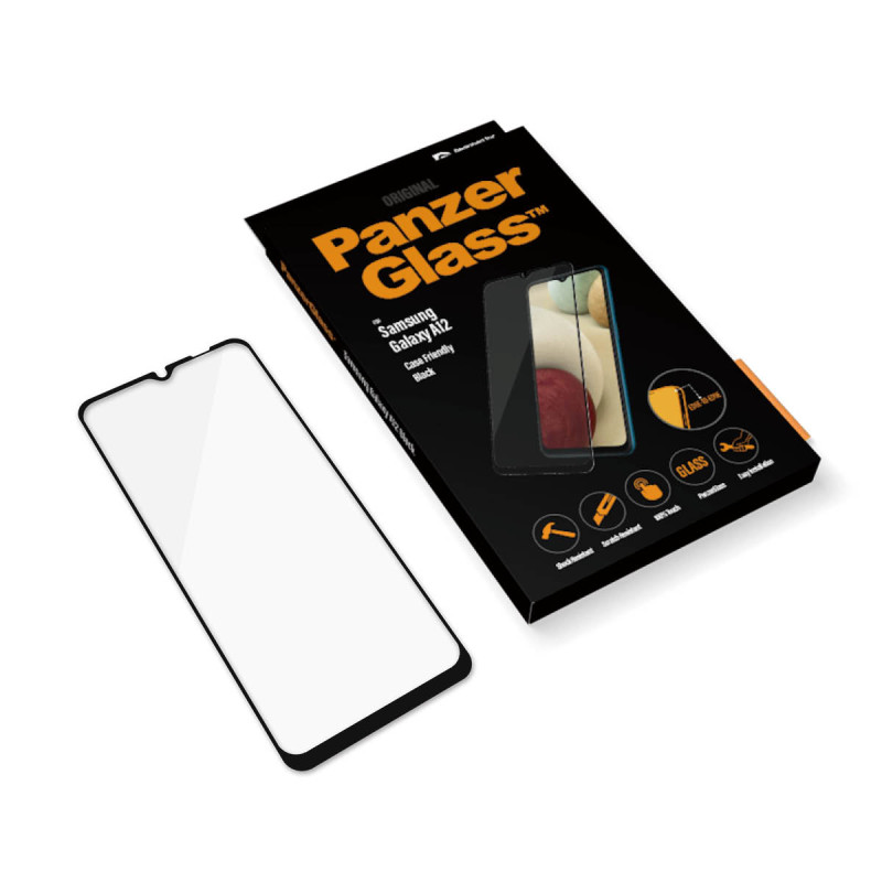 Стъклен протектор PanzerGlass за Samsung Galaxy A12 , CaseFriendly - Black